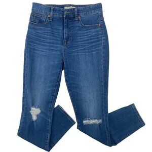 Madewell Size 26 Curvy High Rise Skinny Crop Distressed Jeans K7532 Delmar